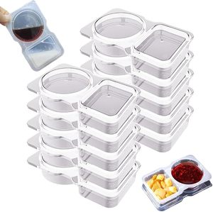 lot 9521 image: 50-Pack Dual-Compartment Snack Containers (4.4oz, Clear)