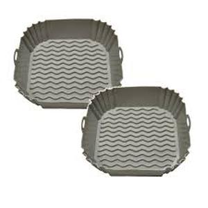 lot 9524 image: Reusable Silicone Air Fryer Liners  7 x 7 x 2 (Pack of 2, Grey)