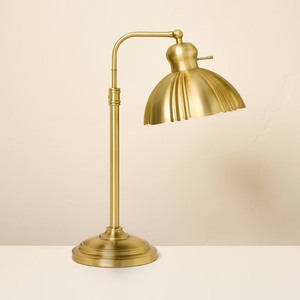 lot 3959 image: Fluted Scallop Brass Table Lamp - Hearth & Hand with Magnolia