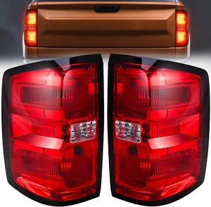 lot 3962 image: Tail Light Assembly Compatible with 2014 2015 2016-2019 Chevy Silverado 1500 2500HD 3500HD GMC Sierra 3500HD Left Driver Side Right Passenger Side Taillight Brake Lamp Bulb and Harness