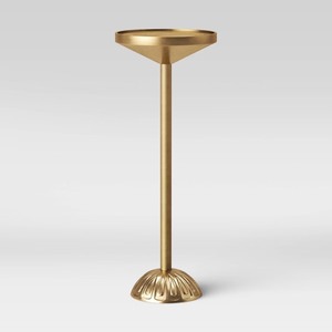 lot 3963 image: Catalana Round Figural Metal Drink Table Brass - Threshold