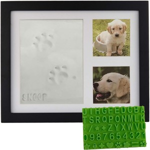 lot 3970 image: Ultimate Dog or Cat Pet Pawprint Keepsake Kit & Wood Picture Frame - Personalized Gift for Pet Lovers and Memorials (Black)