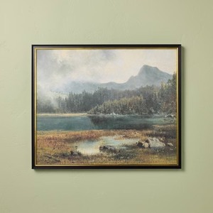 lot 3985 image: 20x24 Horizontal Landscape Mountain Framed Wall Art - Hearth & Hand