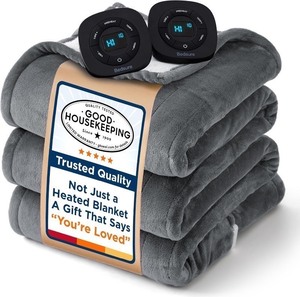 lot 3997 image: Electric Blanket Queen Size - Dual Control Heated Blanket Queen, GentleSoft Fast Heating with 10 Time Settings & 10 Heat Settings, Warm Gift for Grandma (84x90 inches, Grey)