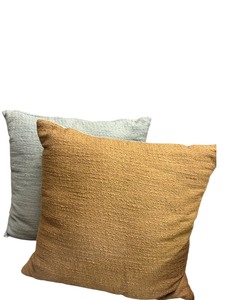 lot 4004 image: 2 Pack Large Pillows- Tan and Blue