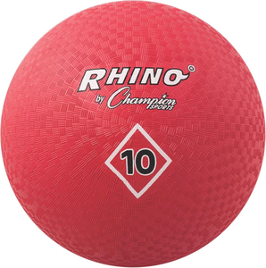 lot 3130 image: 2-Pack Champion Sports Playground Ball  High-Bounce 2-Ply Construction, Durable 10 Ball for Throwing, Catching, and Kicking (Red)