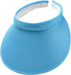 lot 3136 image: 2-Pack Unisex Sports Sun Visor Hat - Adjustable UV Protection Cap with Sweatband for Running, Golf & Tennis