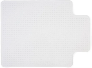 lot 3140 image: 48 x 36 Chair Mat for Carpet with Lip - Clear Vinyl Desk Floor Protector for Low-Pile Carpets
