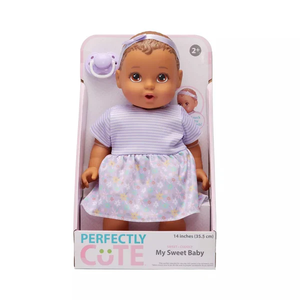 lot 3141 image: 2-Pack Perfectly Cute Basic Baby Girl 14 Baby Doll - Brunette and Brown Eyes