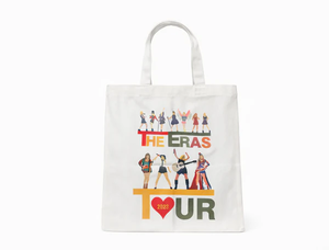 lot 3143 image: 3 Pack - Eras Tour Inspired Canvas Tote Bag, Music Era Graphic - Reusable Shopper