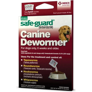 lot 3148 image: 2 Pack - Safe-Guard Canine Dewormer Powder Fenbendazole for Dogs 4g