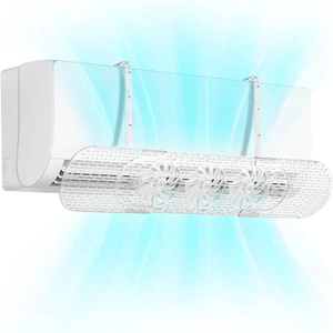 lot 3154 image: 2 Pack - Adjustable AC Air Deflector with Built-In Fans  Wall Unit Airflow Redirector (2537)