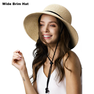 lot 3159 image: (2) Womens Sun HatsSummer Hat Bundle - (1) Wide Brim Straw Hat (UPF 50) & (1) Panama Fedora (UPF 80)  (Both Size - Large)