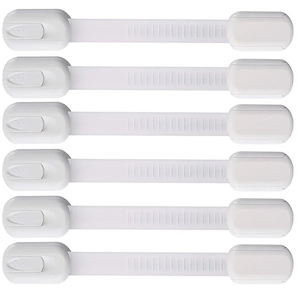 lot 3161 image: 3 Packs - Baby Safety Cabinet Locks  Adhesive Child Proof Straps, No Drill, Multi-Use Home Safety (6 Per Pack)
