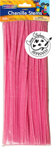 lot 3163 image: 5 Pack - (100) Pink Chenille Pipe Cleaners  12 Flexible Craft Stems for DIY & School Projects (500 Pipe Cleaners Total)