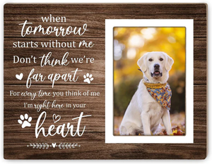lot 3165 image: 2 Pack - Pet Memorial Picture Frame  When Tomorrow Starts Without Me 4x6 Sympathy Keepsake