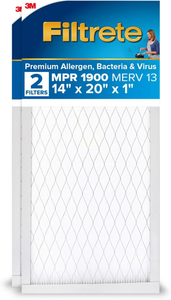 lot 3166 image: 2 Packs - Filtrete Premium 1 HVAC Air Filter MPR 1900  Allergen, Bacteria & Virus Capture (3-Month) (2 Per Pack)