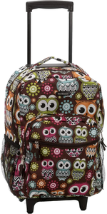 lot 3196 image: Rockland Double Handle Rolling Backpack, OWL, 17-Inch