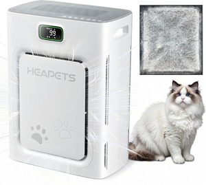 lot 2644 image: Pet Air Purifier for Home Large Room 2500 sq ft, H13 HEPA Washable Double-Sided Filter,Air Cleaner for Pet Hair Dander Odor Allergies Pollutant Smoke Dust,PM2.5 Air Quality Monitor,Auto Mode,P358 Grey