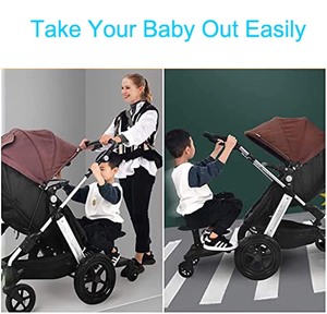 lot 2654 image: Universal Stroller Board Buggy Board with Detachable Seat, Stroller Glider Board Suitable for Most Brands of Strollers, Stroller Standing Board, Holds Children Up to 55lbs (Black)