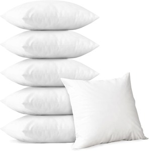 lot 2657 image: Elegant Comfort Set of 6 Throw Pillow Inserts with Poly-Cotton Shell Siliconized Fiber Filling - Sofa Bed and Couch Pillows - Indoor Decorative Pillows 12 x 12 Inch, Pack of 8