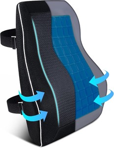 lot 2661 image: Gel Lumbar Support Pillow for Office Chair Car Gaming Chair Lower Back Pain Relief Back Support, Cooling Memory Foam Cushion for not stand the heat, 3D Mesh Cover Ergonomic Orthopedic Back Rest