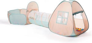 lot 2667 image: 3 in 1 Pop Up Play Tent with Tunnel, Ball Pit for Kids, Boys, Girls, Babies and Toddlers, IndoorOutdoor Playhouse