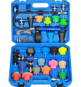 lot 2678 image: Retail $169.99 Radiator Pressure Tester Kit Coolant Pressure Tester Set with 31 PCS Universal Adapters Automotive Vacuum Type Coolant Refill for Vehicle