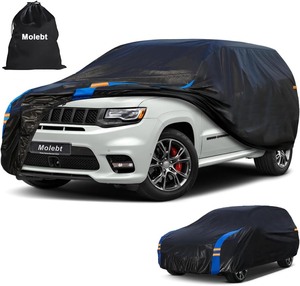 lot 2681 image: SUV Car Cover Waterproof All Weather for Automobiles, Full Exterior Covers for Jeep (191-201 inch) Universal Fit for Jeep Grand Cherokee, Ford Explorer, etc. Rain Winter Sun Snow Protection.