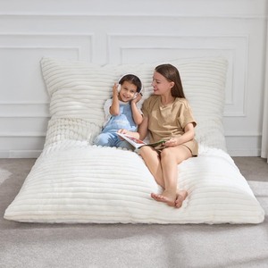 lot 2684 image: 3 in 1 Bean Bag Chair Giant Bean Bag Chairs Convertible Bean Bag Floor Cushion with Machine Washable Cover, Beanbag Chairs for Adult (White)