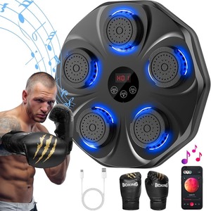 lot 4010 image: Music Boxing Machine, Interactive Punching Trainer with Boxing Gloves, Large Size Wall Mounted Electronic Boxing Target for Adult Kids, 9 Modes & 9 Speeds