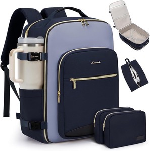 lot 4017 image: LOVEVOOK 40L Travel Backpack for Women & Men, Airline Approved Carry On Luggage with 3 Packing Cubes, TSA Overnight Bags, Waterproof Personal Item Bag, Weekender Essentials Backpacks fits 17 Laptop