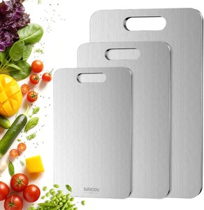 lot 4053 image: Titanium Cutting Board Set of 3, Titanium Cutting Boards for Kitchen, 100% Double-Sided Titanium Cutting Boards, Separate Raw and Cooked Food Areas, Non-Toxic, Dishwasher Safe (S M  L)