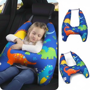 lot 2695 image: Travel Pillow Car Cushion for Kids 6 Years Old Shoulder Neck Back Support & Seat Belt Comfort, Road Trip Cozy Sleeping Gift for Young Travelers, Parents, Families, Baby Shower (Dinosaur Blue)