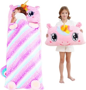 lot 2719 image: Kid Sleeping Bag with Pillow - Larger Nap Mat - Plush Slumber Bag for Boys Girls Daycare Preschool Kindergarten Birthday Gift Travel Sleepover Ages 3-12 Years