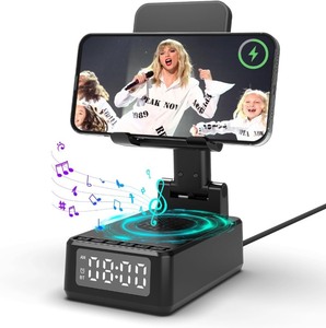 lot 2723 image: Cell Phone Stand with Wireless Bluetooth Speaker,Wireless Phone Charger Stand Alarm Clock for iPhone,Holiday Gifts for Men Women Dad Mom Husband Teen Cool Tech Gadgets