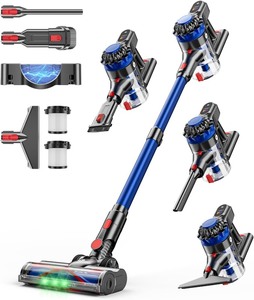 lot 2724 image: Cordless Vacuum Cleaner, 500W40Kpa Vacuum Cleaners for Home, 60Mins Stick Vacuum with LED Display, Anti-Tangle & Wall Mount Charging, 8 in 1 Lightweight Vacuum for Hard Floors Carpet Pet Hair