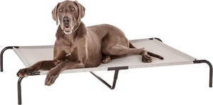 lot 2726 image: Amazon Basics Cooling Elevated Breathable Pet Bed For Dog, X-Large (60.1 x 37.1 x 8.9 Inches), 1 count, Grey