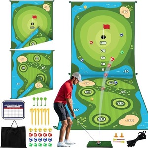 lot 2729 image: TOY Life Golf Chipping Game, Double-Sided Sticky Golf Pro Battle Mat with 20 Sticky Balls & 4 Darts, Backyard Chipping Games for Adult Kids Outdoor & Indoor