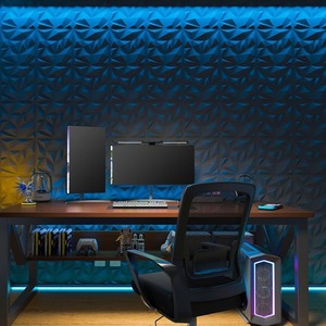 lot 2730 image: Art3d 80 Pack Decorative 3D Wall Panels for Interior Wall Decor Living Room, 11.8x11.8 Black Wall Art PVC Panels for Bedroom TV Background Gaming Room Decor