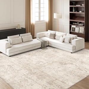 lot 2735 image: Art&Tuft Washable Rugs 8x10, Anti-Slip Backing Abstract 8x10 Area Rugs for Living Room, Foldable Stain Resistant Machine Washable Area Rug (8x10, Beige)