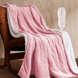 lot 2737 image: HOME Heated Blanket 50x60 - ETL&FCC Certified Flannel Electric Blanket Machine Washable Heating Throw with 5 Heating Levels 3 Hours Auto-Off Overheating Protection Gift for Women (Pink)