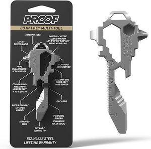 lot 22759 image: 20-in-1 Stainless Steel Keychain Multitool  TSA-Safe EDC Gadget