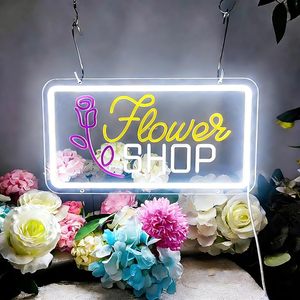 lot 22781 image: Flower Shop Neon Sign  Vibrant LED Wall Art (14x8 Inch)