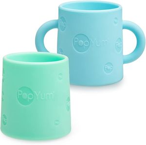 lot 22786 image: PopYum Silicone Training Cup 2-Pack  Sky Blue & Mint Green