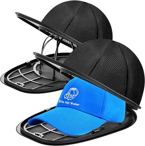 lot 22806 image: 2-Pack Hat Washer Cage  Protective Baseball Cap Cleaning Frame & Mesh Bag