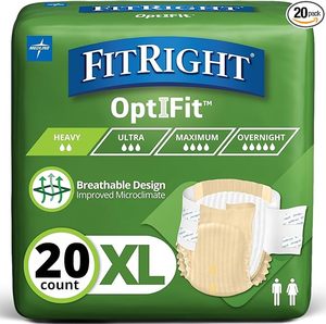 lot 22810 image: FitRight OptiFit Extra Adult Briefs  Moderate Absorbency Tabs (XL, 20-Pack)