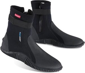 lot 22814 image: Neoprene Adult Unisex Dive Boots  Anti-Slip Sole & Tall Zippered Design (Size 5)