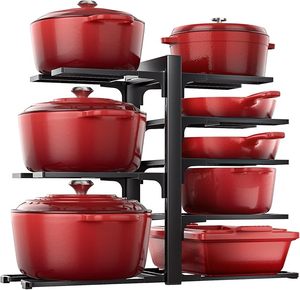 lot 22829 image: ORDORA 8-Tier Pots and Pans Organizer Rack  15.83 Heavy-Duty Cabinet Shelf