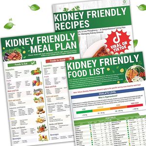 lot 22835 image: 3-Pack Kidney-Friendly Food List Charts  Renal Diet & CKD Meal Plan Support